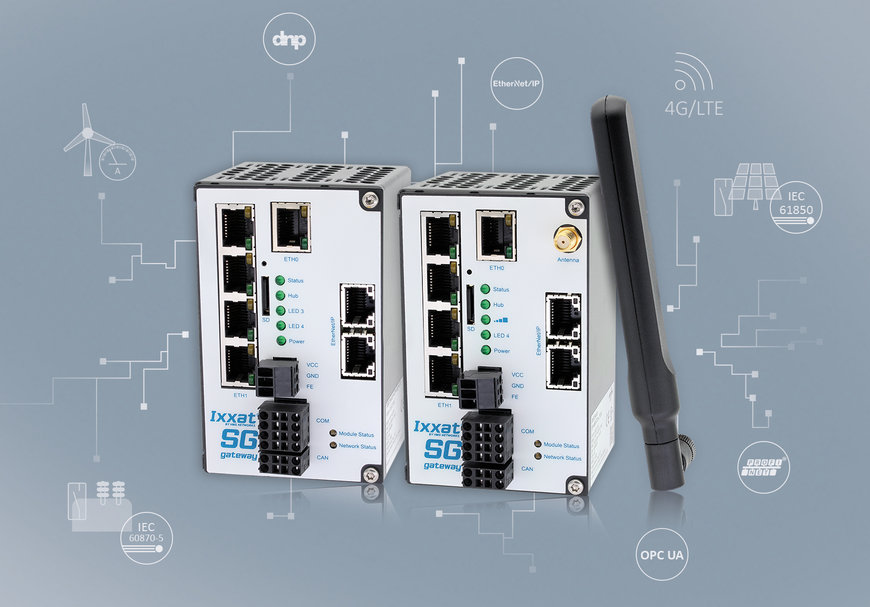 Nuevas pasarelas de red inteligente (SG, Smart Grid) Ixxat para IEC 61850 e IEC 60870 con soporte LTE